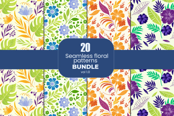 20 Seamless floral Pattern Bundle (Lawn Collection) (Copy) (Copy)