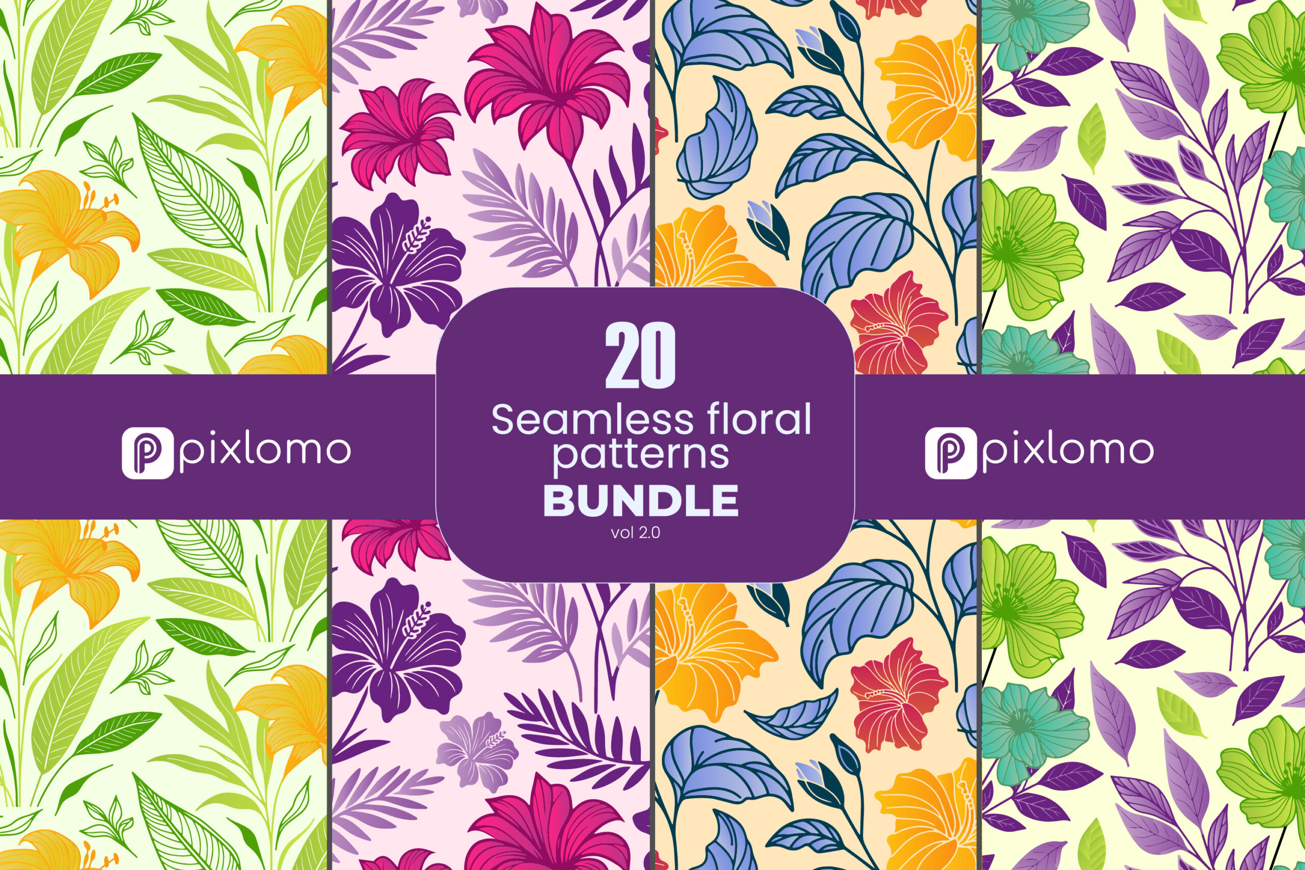 20 Seamless floral Pattern Bundle (summer Collection) (Copy) (Copy)