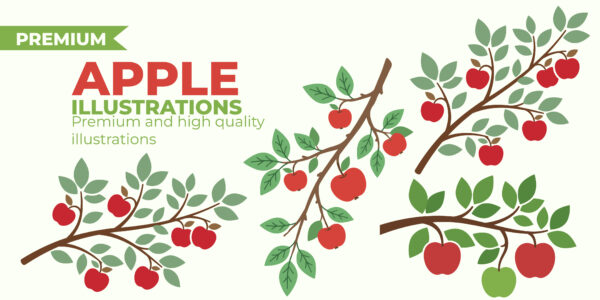 Apple Branch Illustration Pack