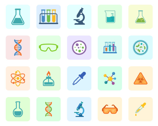 Laboratory Icons Pack (Flat Style)