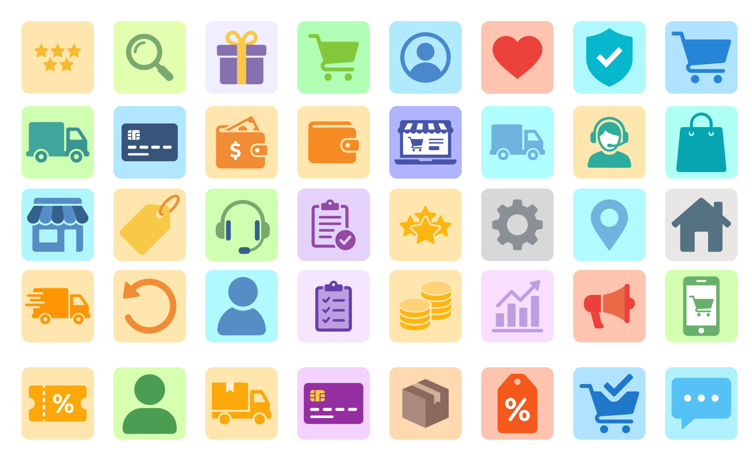 E-commerce Icons Pack (Flat Style)