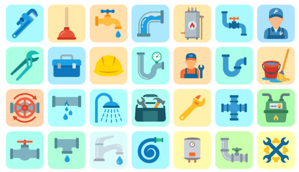 Plumber Icons Pack (Flat Style)